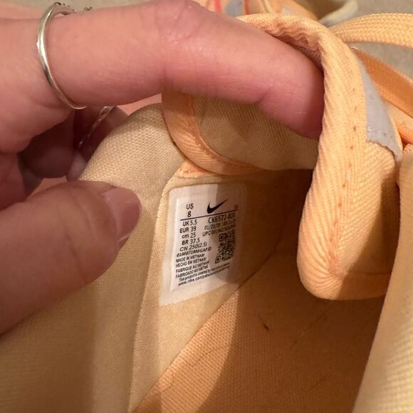 Women’s Nike Neon Orange Air Force Ones Sz 8 - Picture 6 of 7